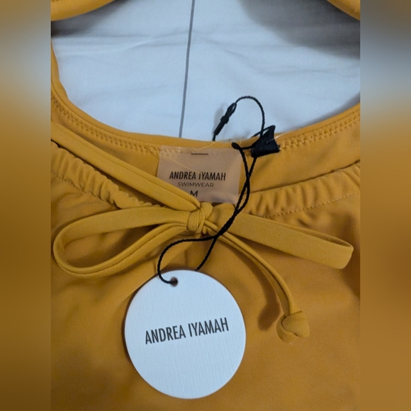 Andrea Iyamah Tiaca One-piece Swimsuit Cut-out Sunshine Yellow size M - Picture 3 of 11
